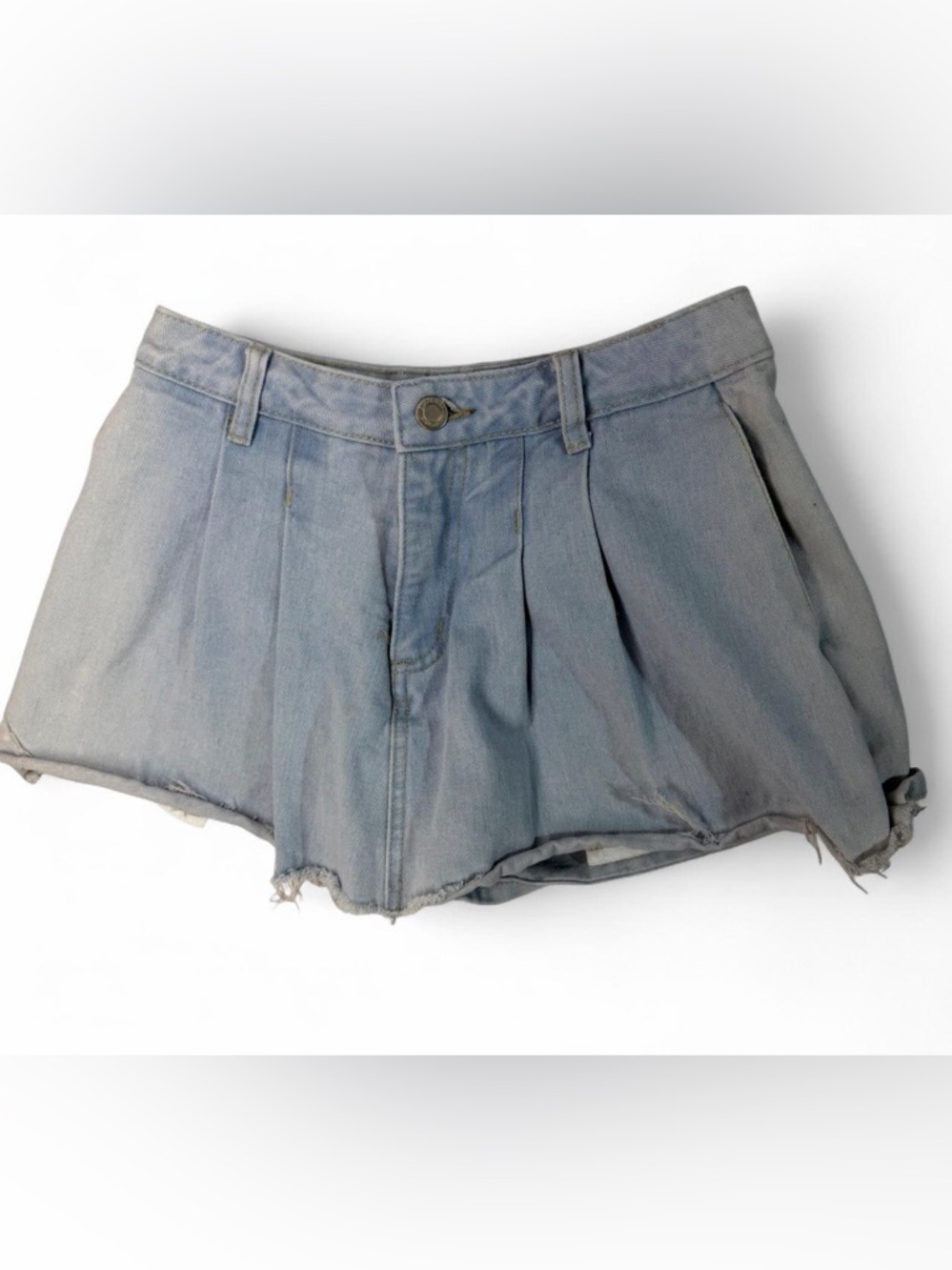 Y2K Light Blue Pleated Denim Women's Skort